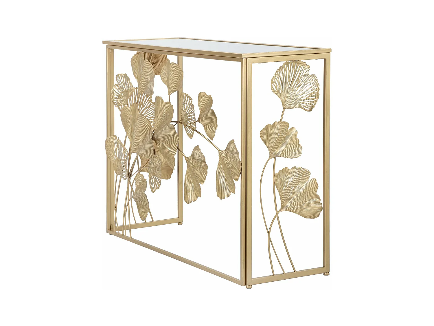 Console Design en Métal "Leaf" 108cm Or