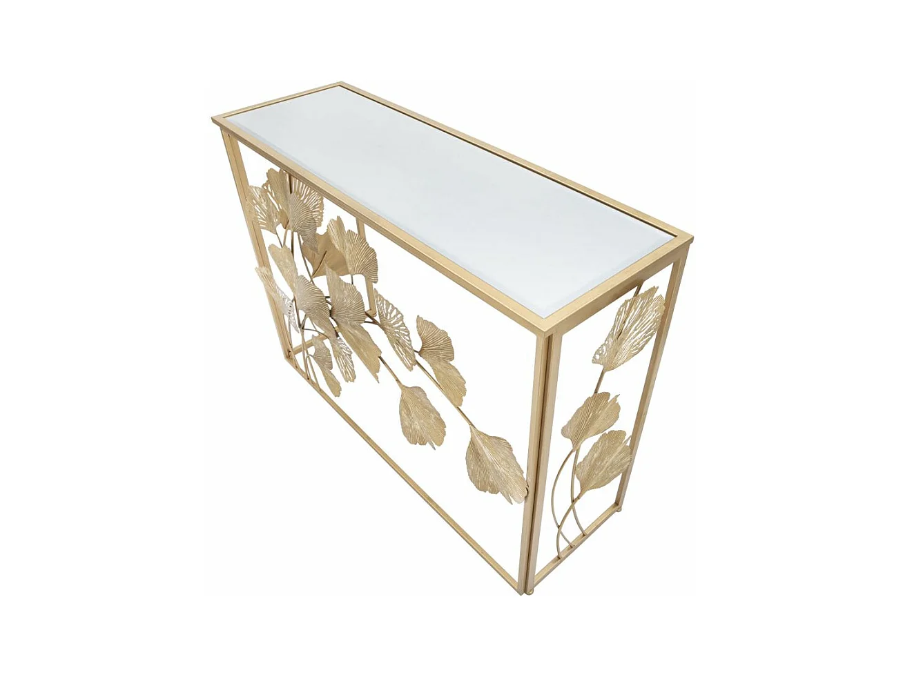 Console Design en Métal "Leaf" 108cm Or