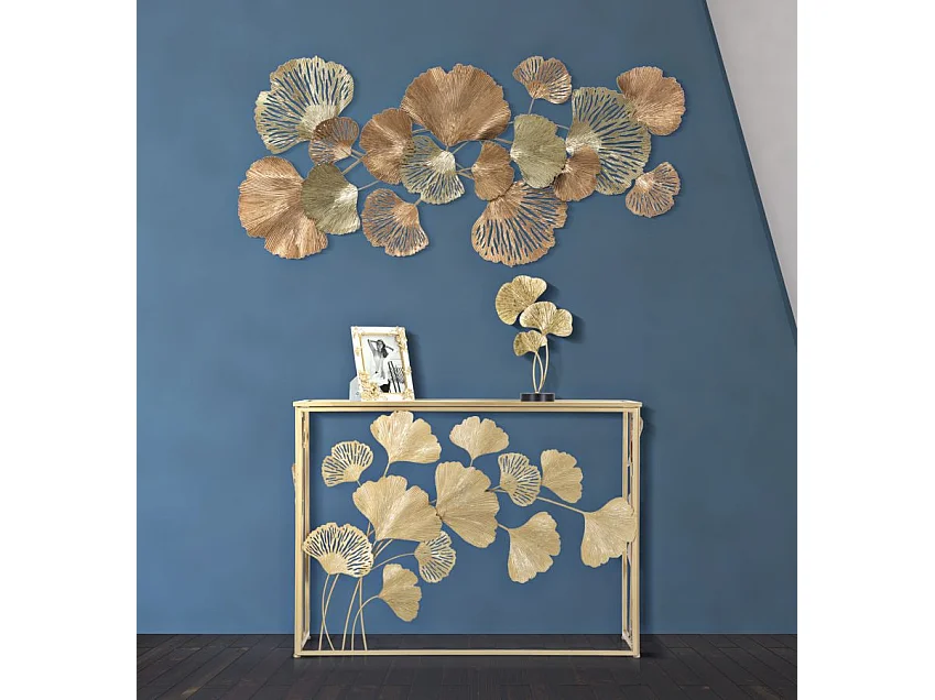 Console Design en Métal "Leaf" 108cm Or