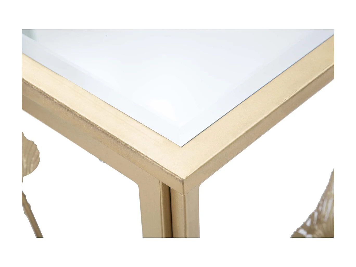 Consolle in metallo dorata con piano specchio cm 108x36,5x80