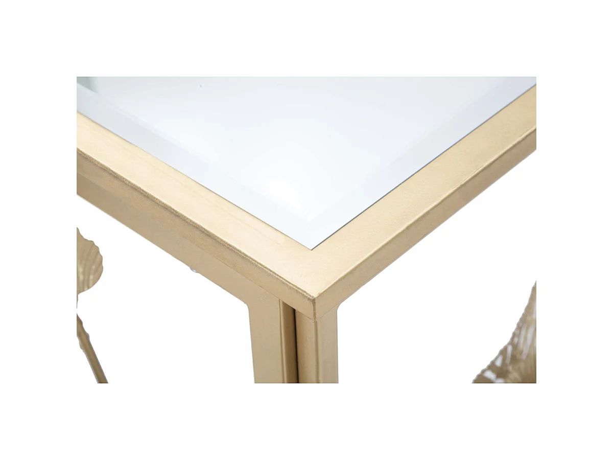 Konsolentisch aus Metall goldfarben mit Spiegelplatte 108x36,5x80 cm