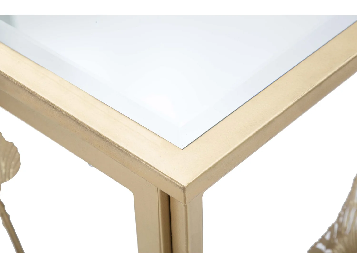 Konsolentisch aus Metall goldfarben mit Spiegelplatte 108x36,5x80 cm