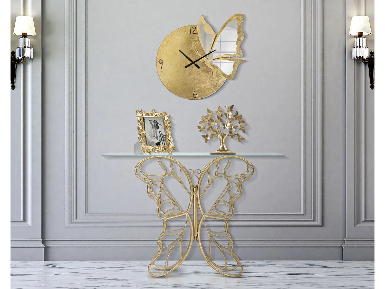 Console Design "Butterfly" 110cm Or