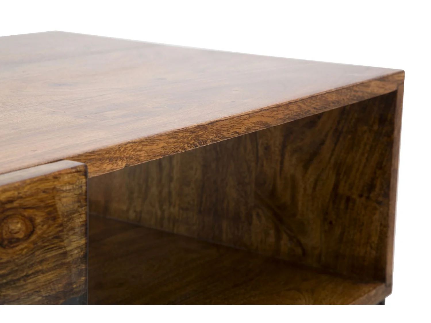 Konsolentisch aus Holz braun mit Schublade 130x40x80 cm