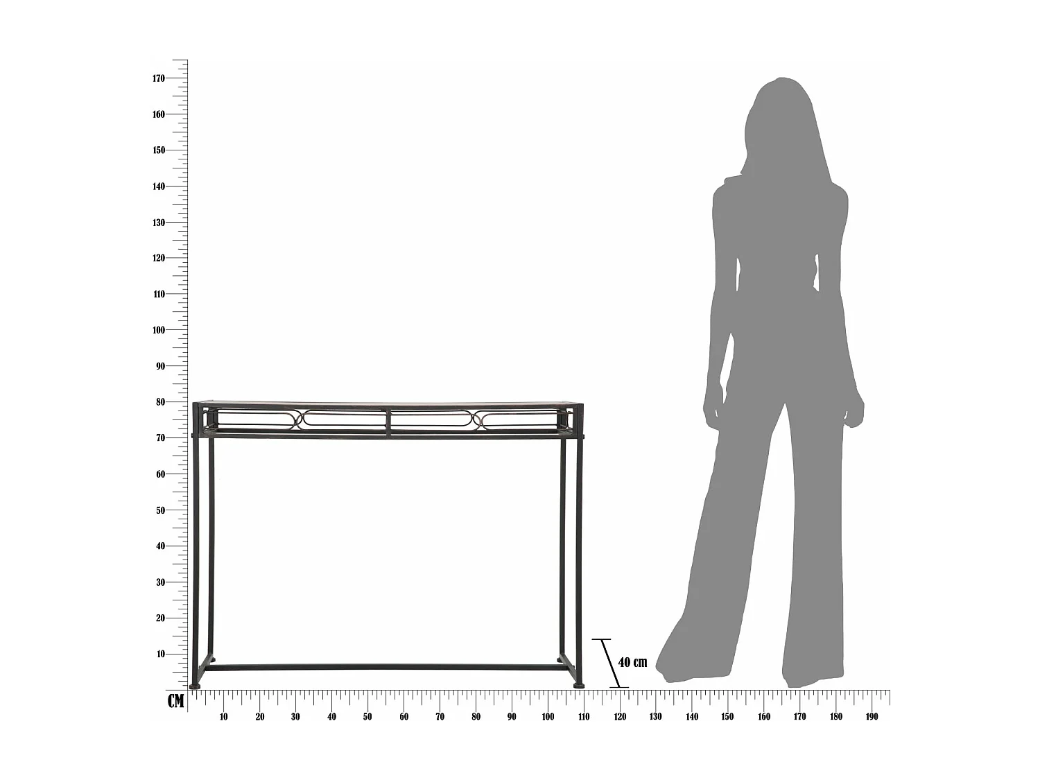 Console Design "Essential" 110cm Naturel & Noir