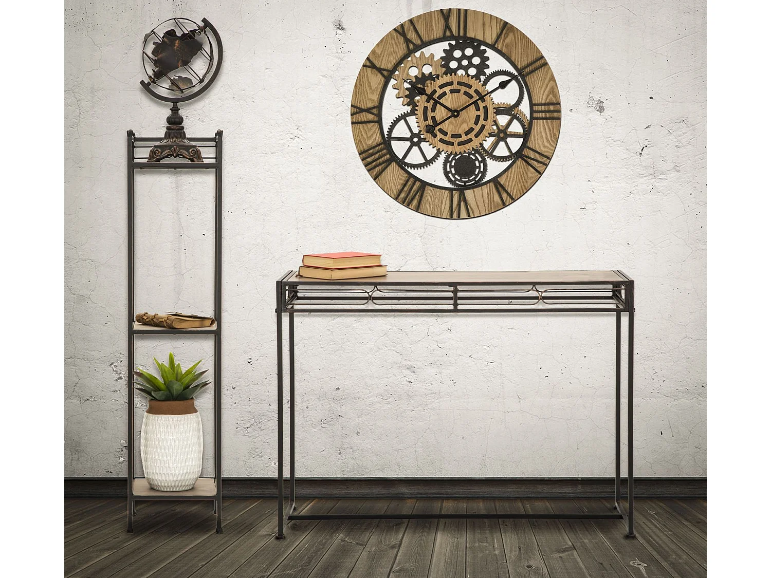 Console Design "Essential" 110cm Naturel & Noir