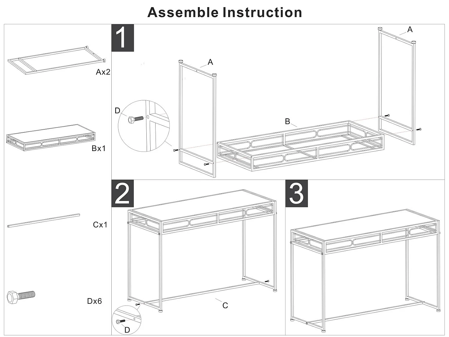 Console Design "Essential" 110cm Naturel & Noir
