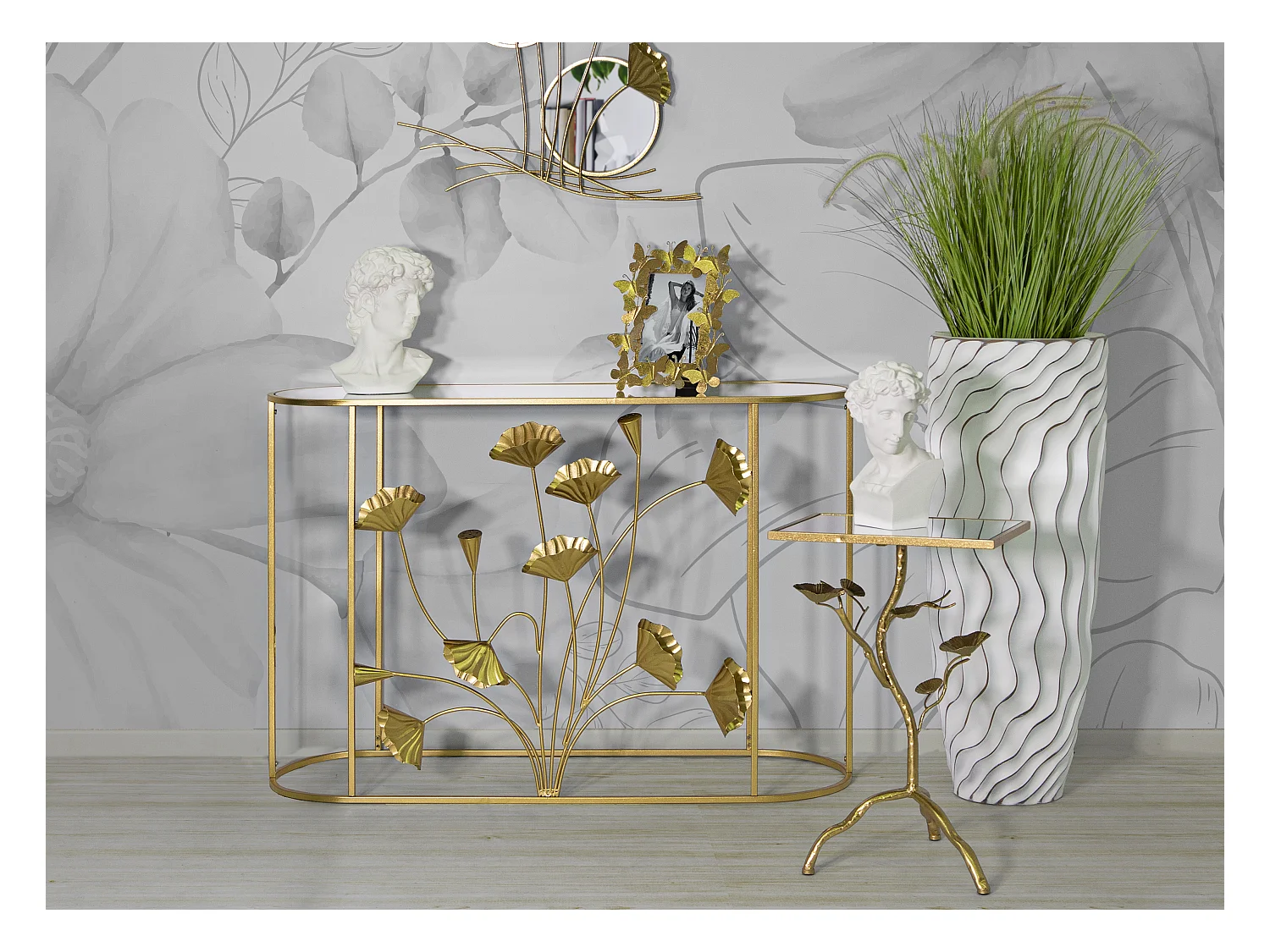 Console Design en Métal "Flow" 120cm Or