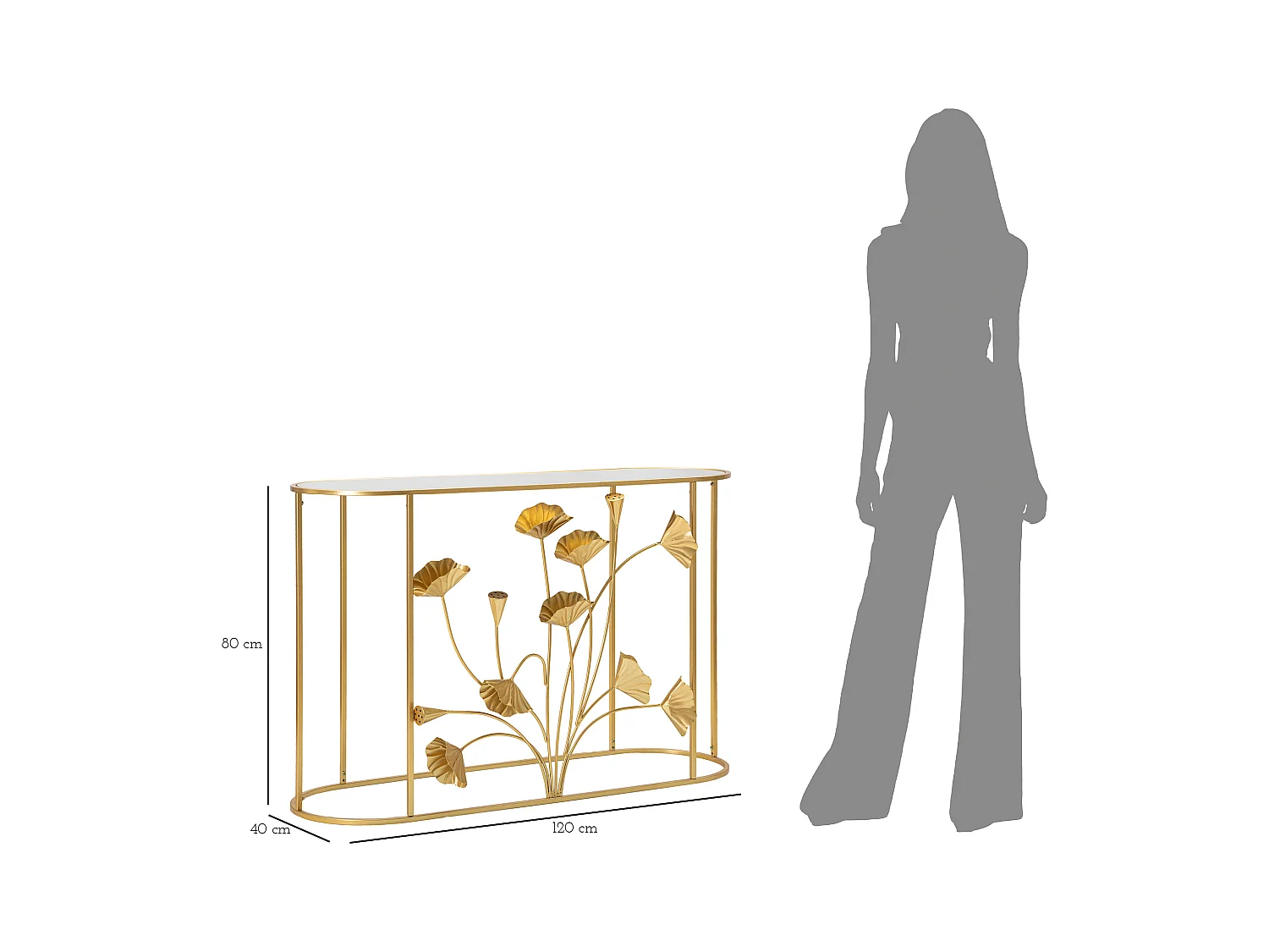 Console Design en Métal "Flow" 120cm Or