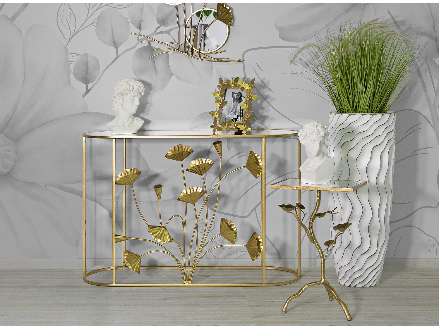 Console Design en Métal "Flow" 120cm Or