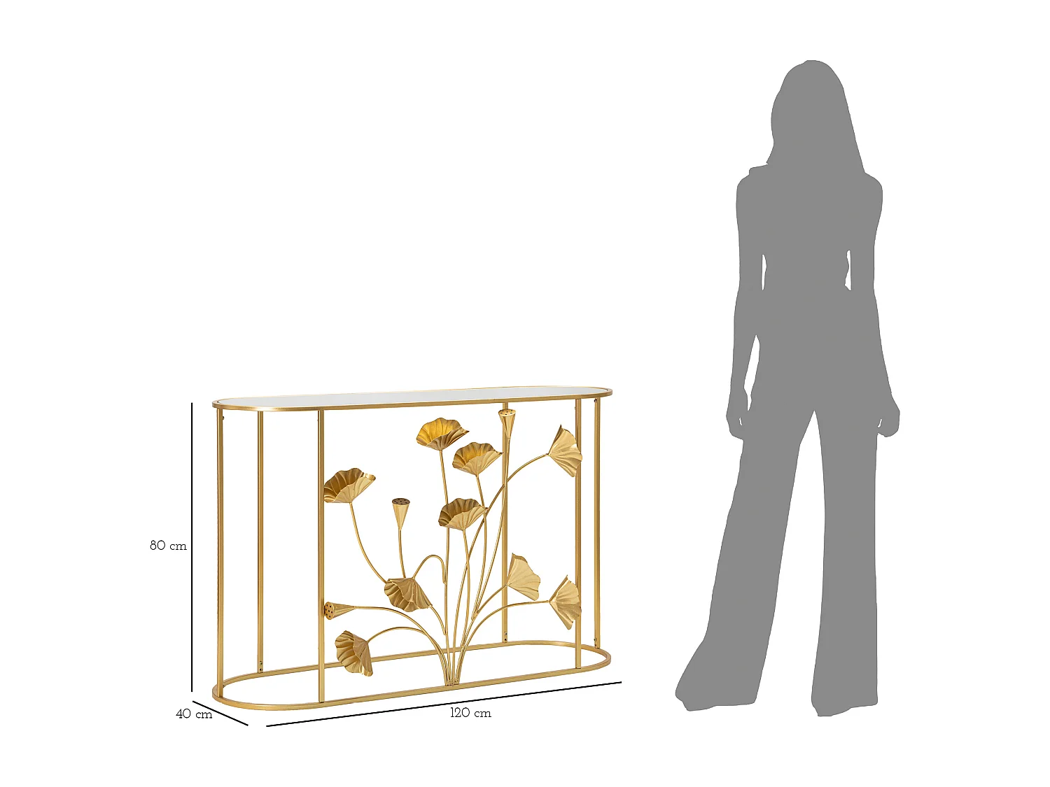 Console Design en Métal "Flow" 120cm Or