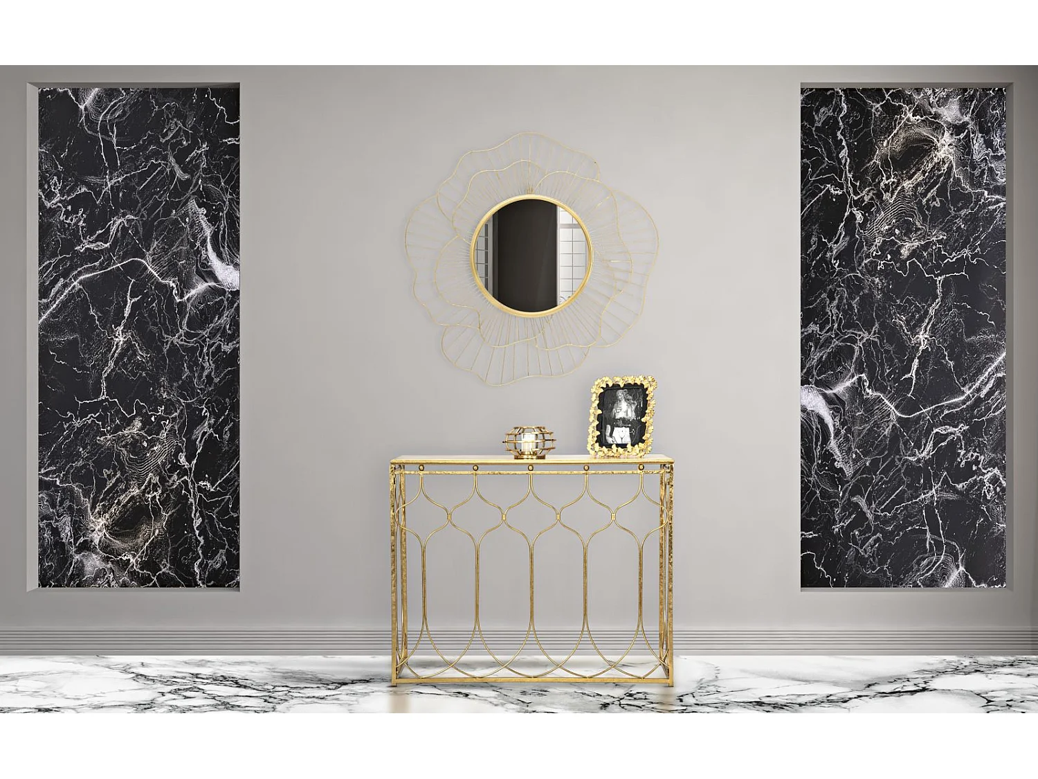 Console Design en Métal "Orient" 96cm Or