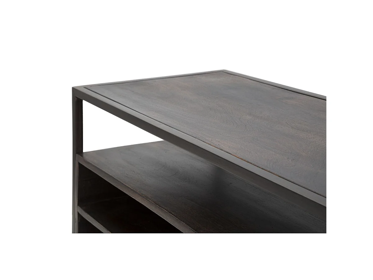 TV-Möbel aus Holz braun mit Ablagen und Tür 120x40x55 cm