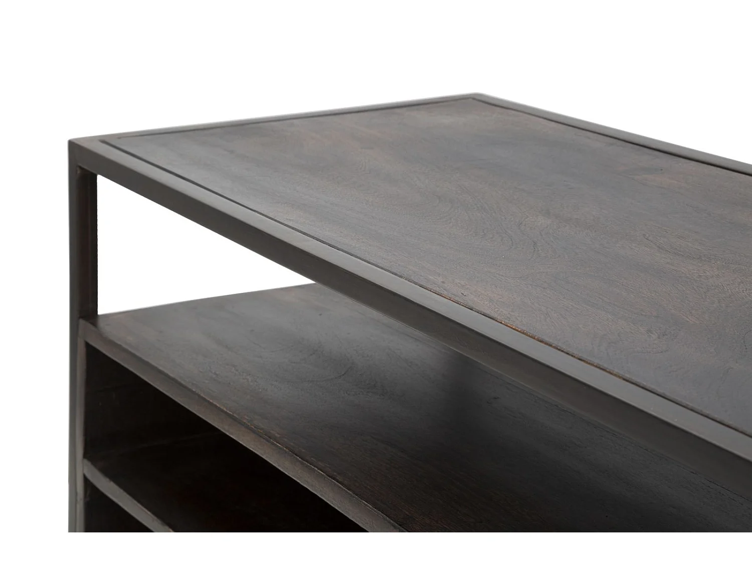 TV-Möbel aus Holz braun mit Ablagen und Tür 120x40x55 cm