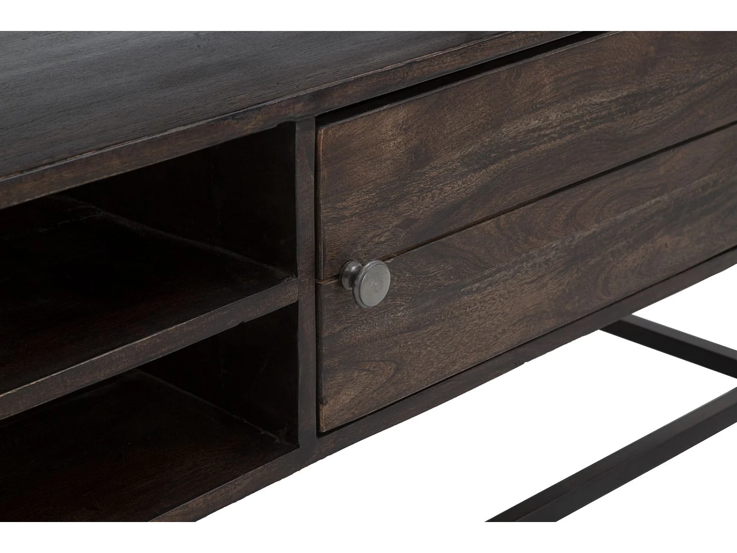 TV-Möbel aus Holz braun mit Ablagen und Tür 120x40x55 cm