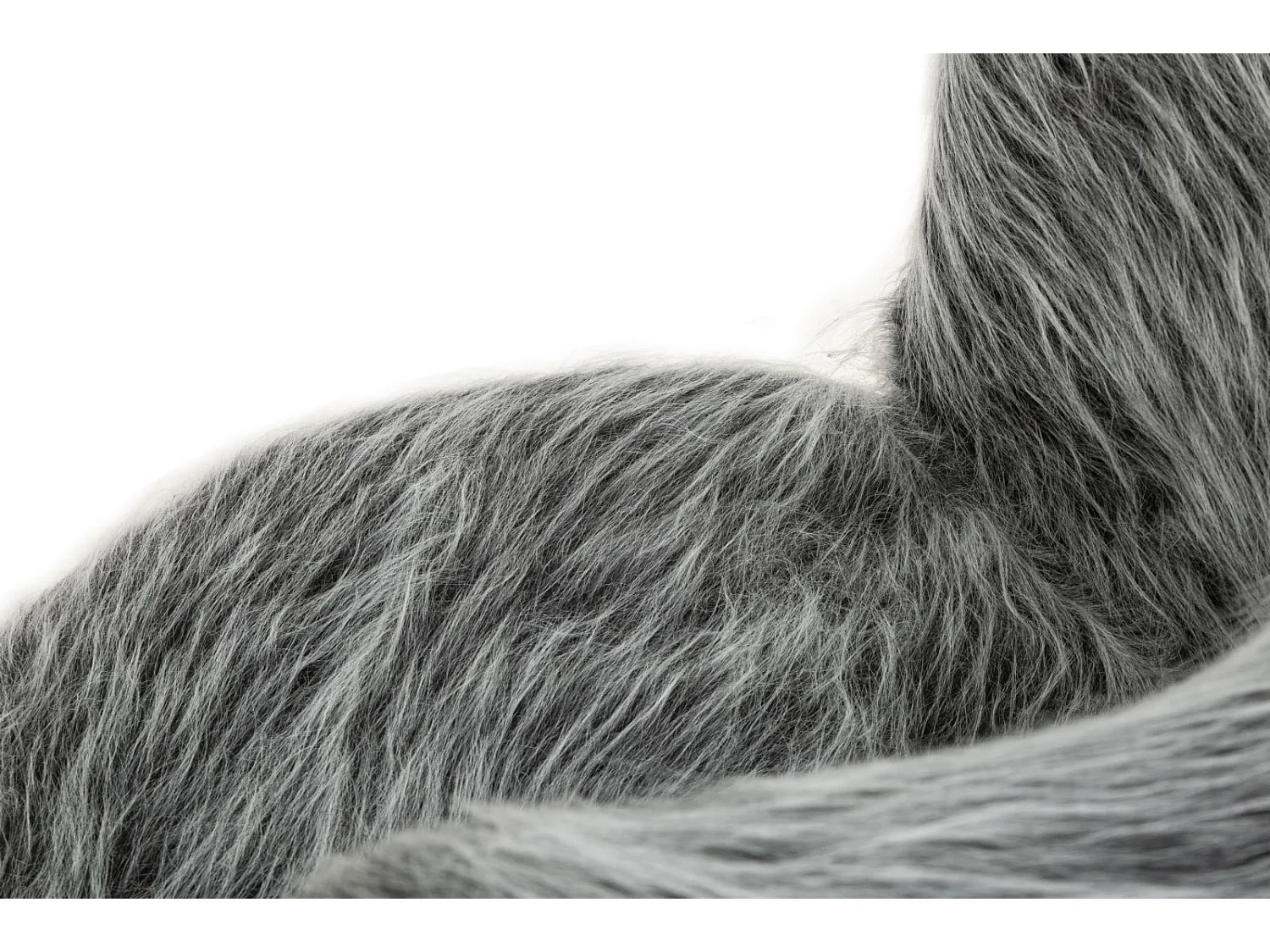 Poltrona in tessuto grigia peluche cm 73x64x77