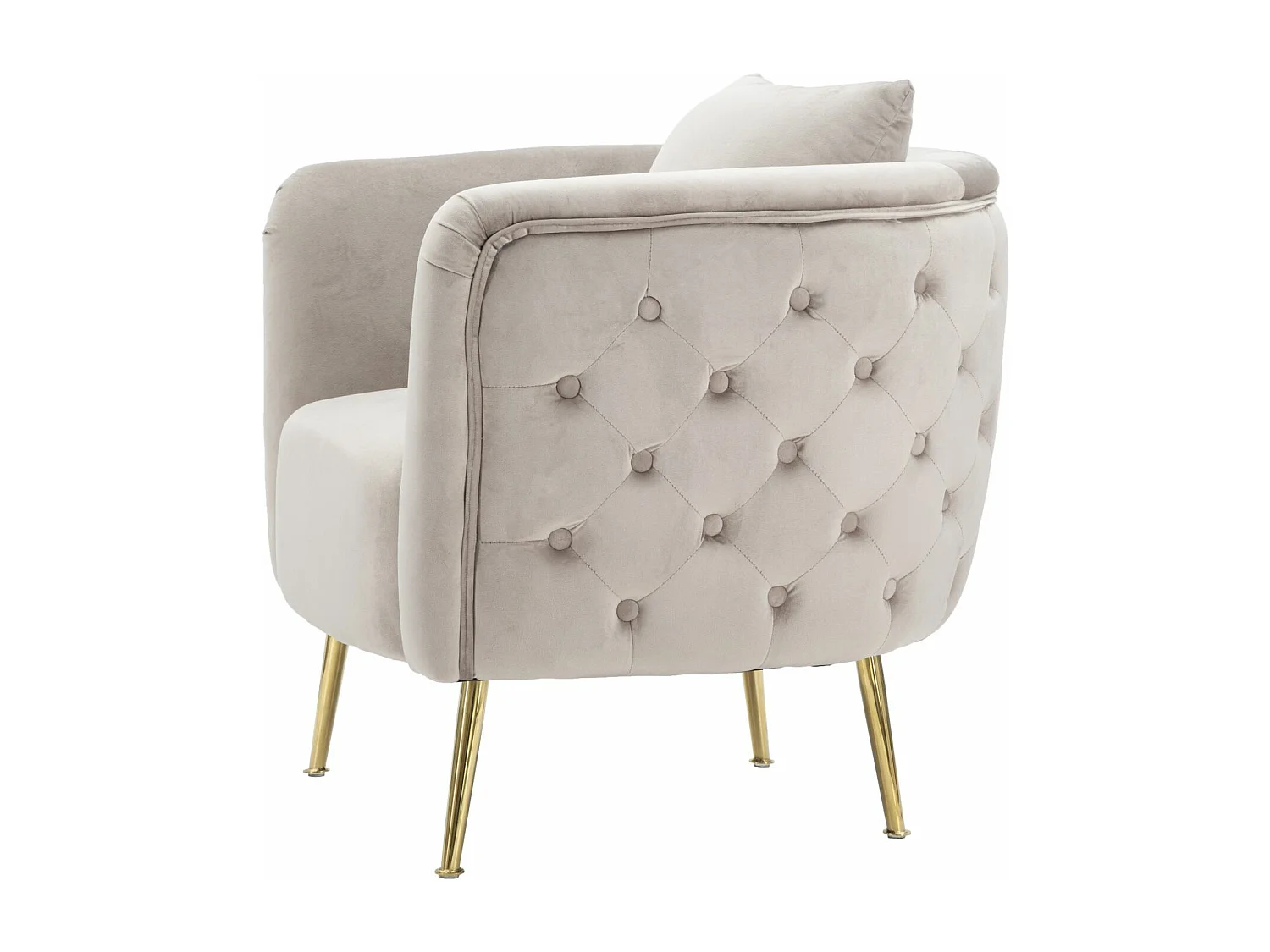 Poltrona in tessuto grigia con gambe dorate cm 76x74x71