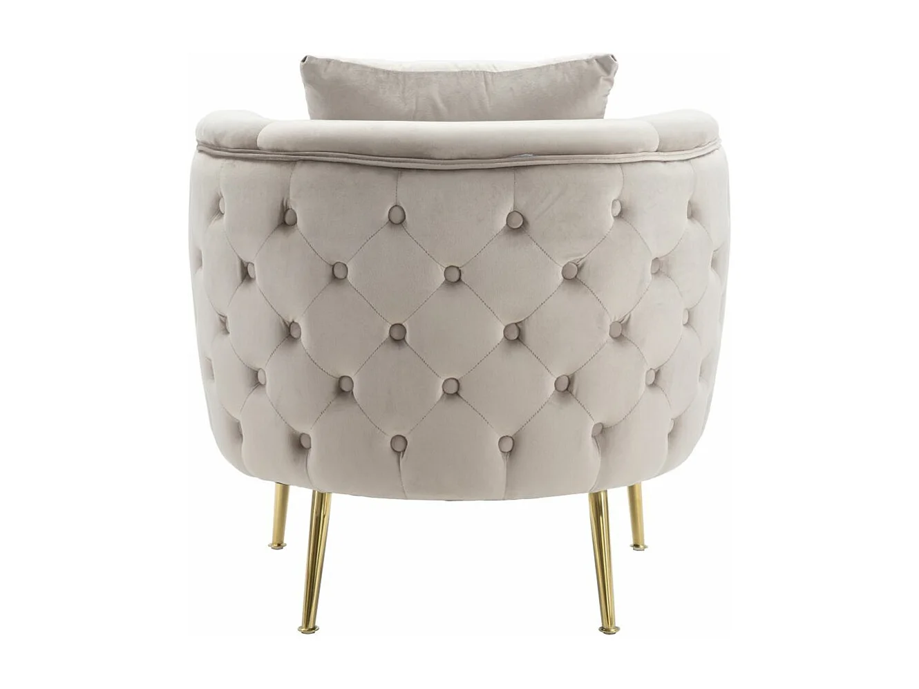 Poltrona in tessuto grigia con gambe dorate cm 76x74x71