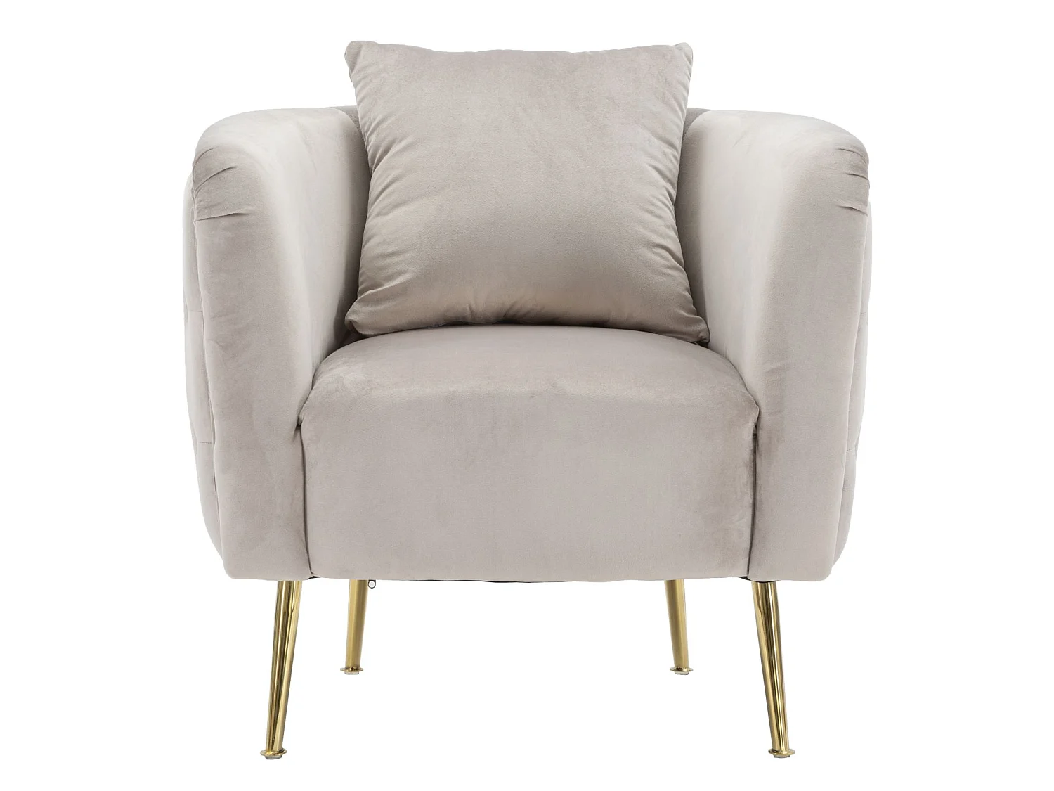 Sessel aus Stoff grau mit goldfarbenen Beinen 76x74x71 cm