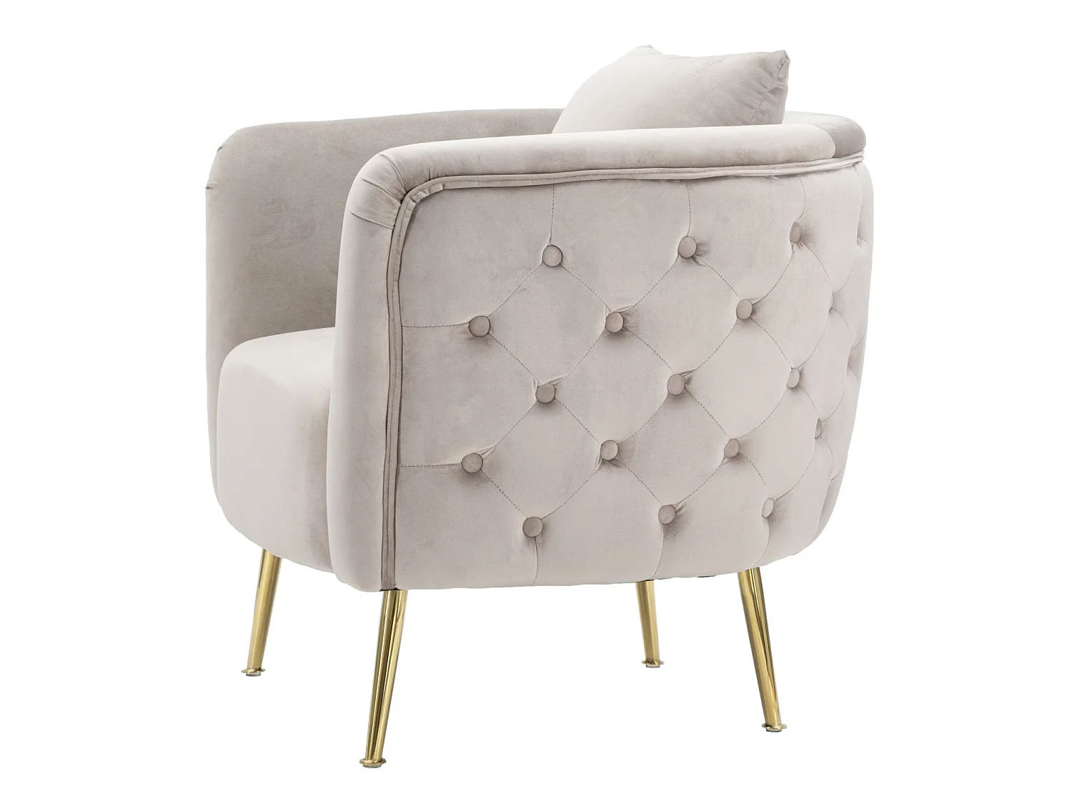 Sessel aus Stoff grau mit goldfarbenen Beinen 76x74x71 cm
