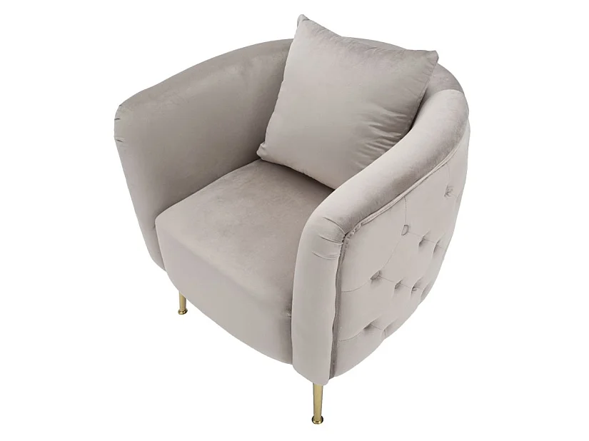 Sessel aus Stoff grau mit goldfarbenen Beinen 76x74x71 cm