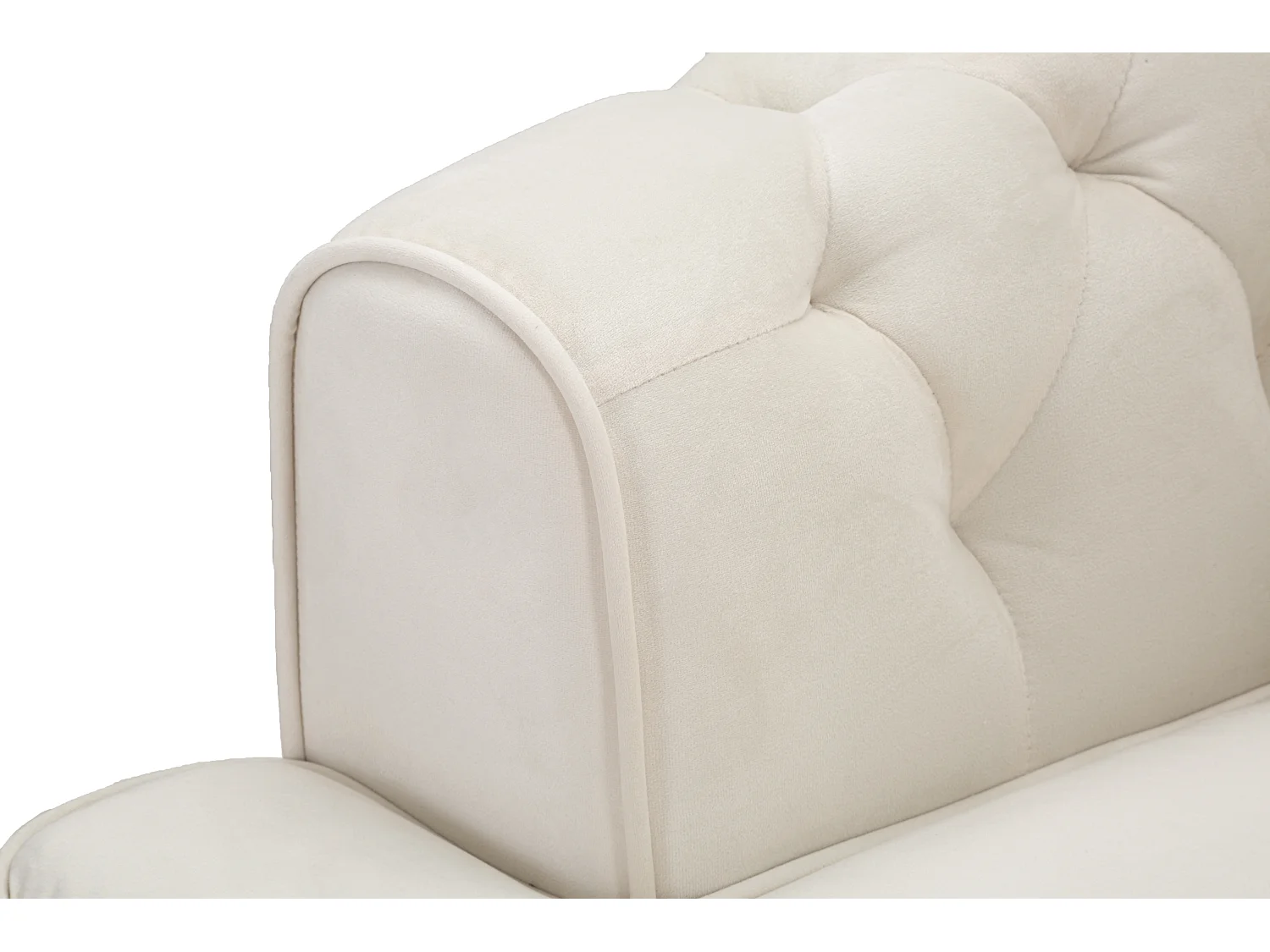 Poltrona in poliestere beige e gambe in legno e metallo cm 93x86x71