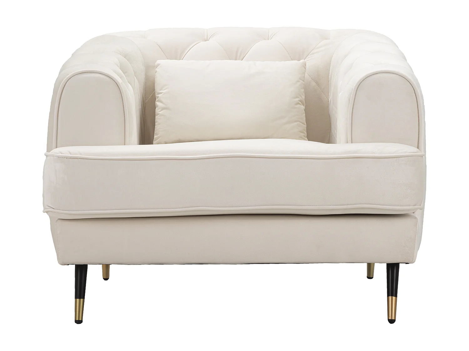 Fauteuil en polyester beige et pieds en bois et métal cm 93x86x71