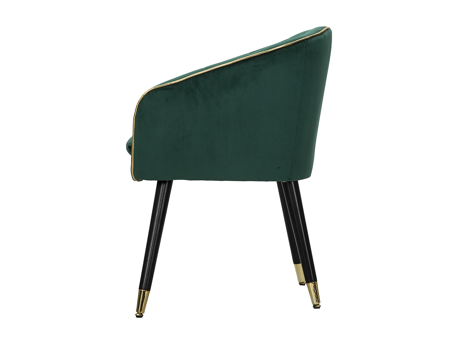 Poltrona in tessuto verde con finiture dorate cm 62x58x78