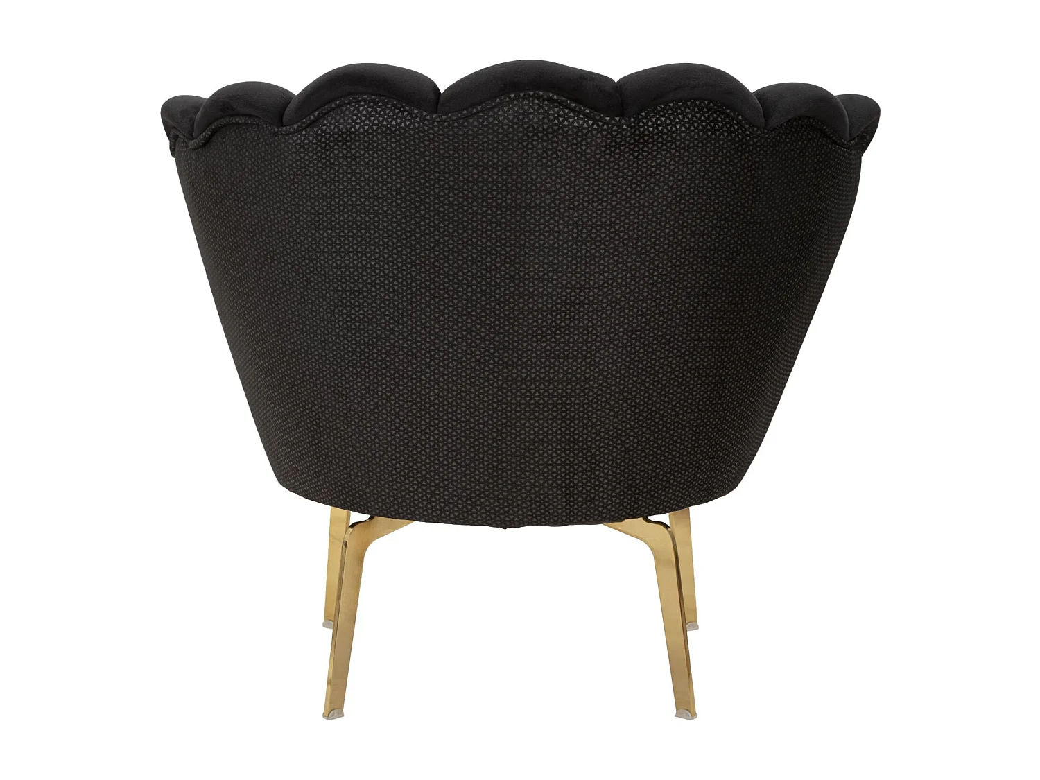 Poltrona in tessuto nera con gambe dorate cm 83x76x78