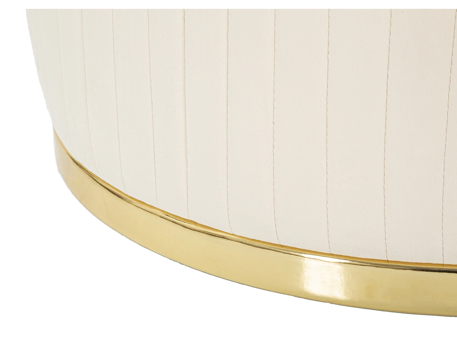 Poltrona in tessuto beige e dorata Ø cm 75x80