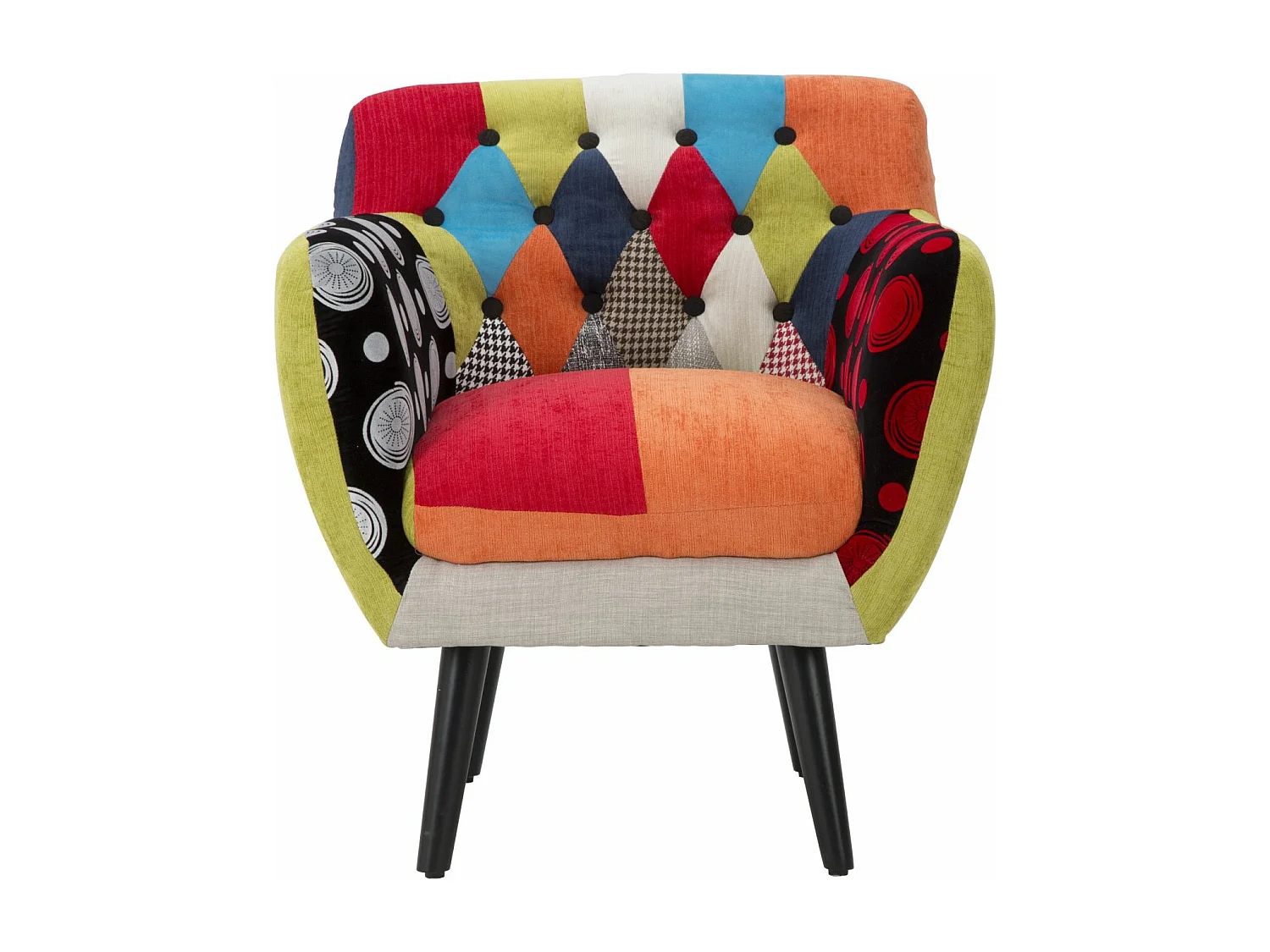 Fauteuil Design Patchwork "Impérial" 78cm Multicolore