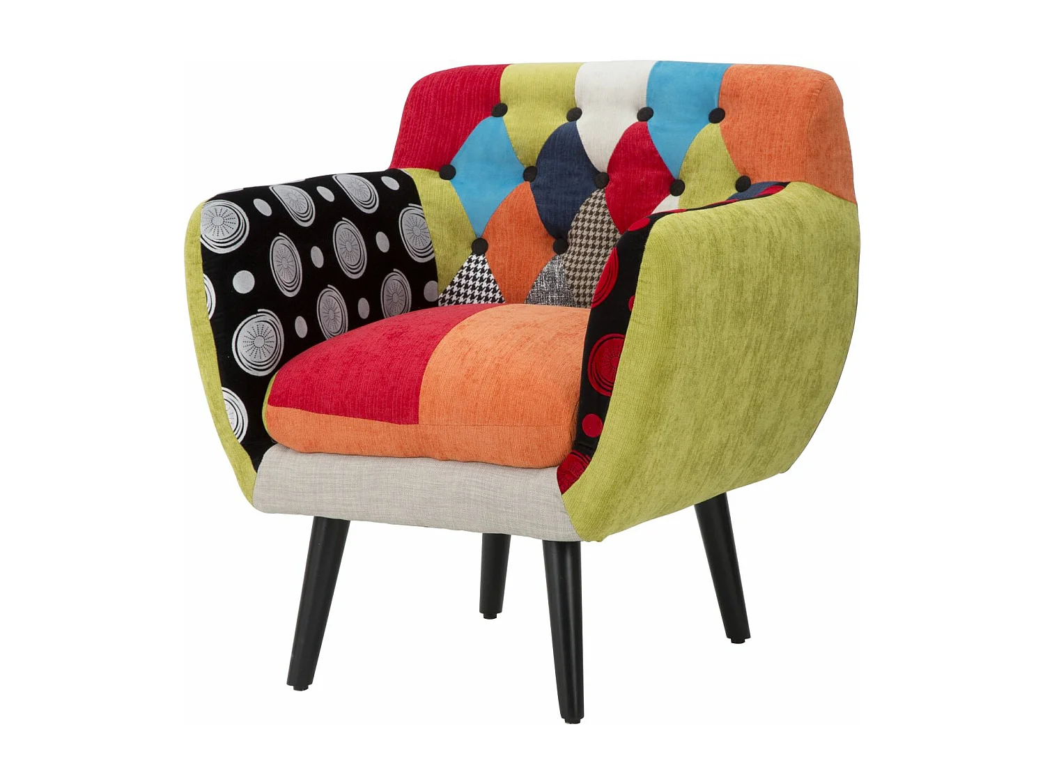 Fauteuil Design Patchwork "Impérial" 78cm Multicolore