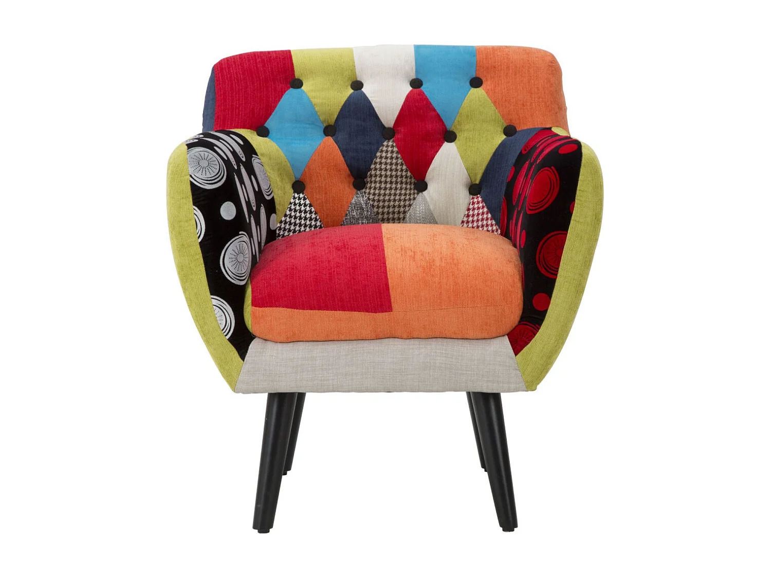 Fauteuil Design Patchwork "Impérial" 78cm Multicolore