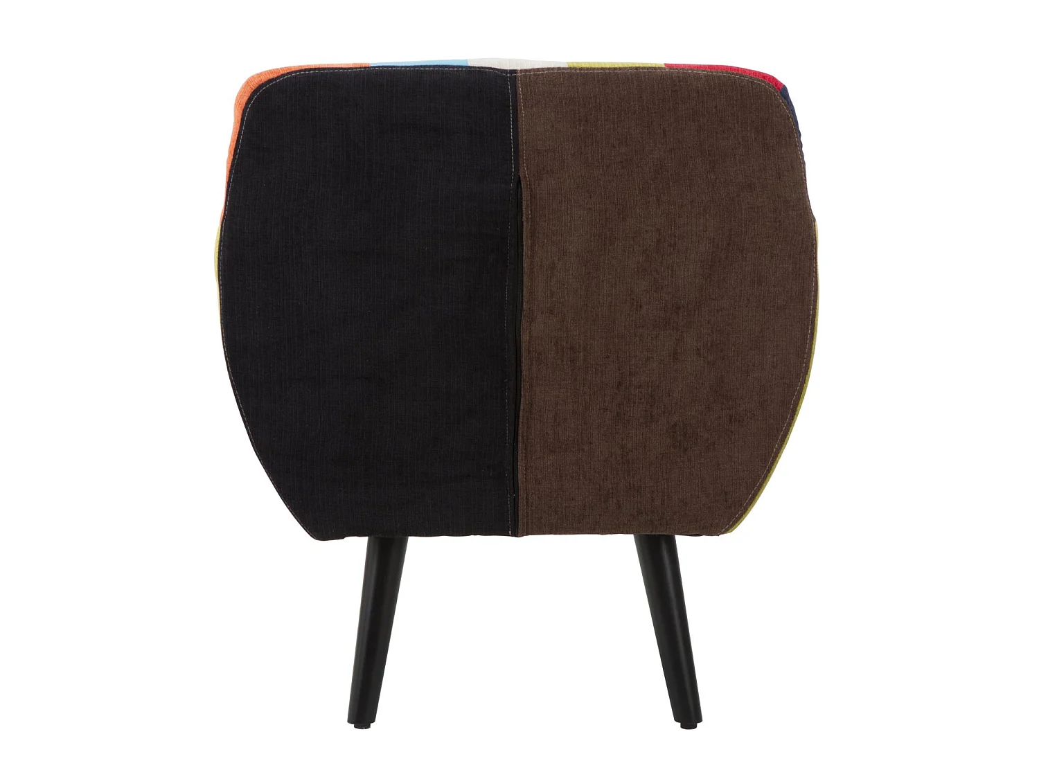 Imperial-Sessel aus Holz und Patchwork-Stoff, Industriestil, 71 x 63 x 78 cm, ergonomischer Sitz – Möbelaccessoires
