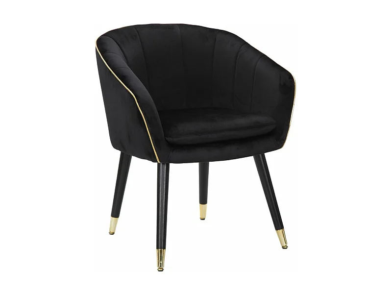 Fauteuil Design en Tissu "Paris" 78cm Noir