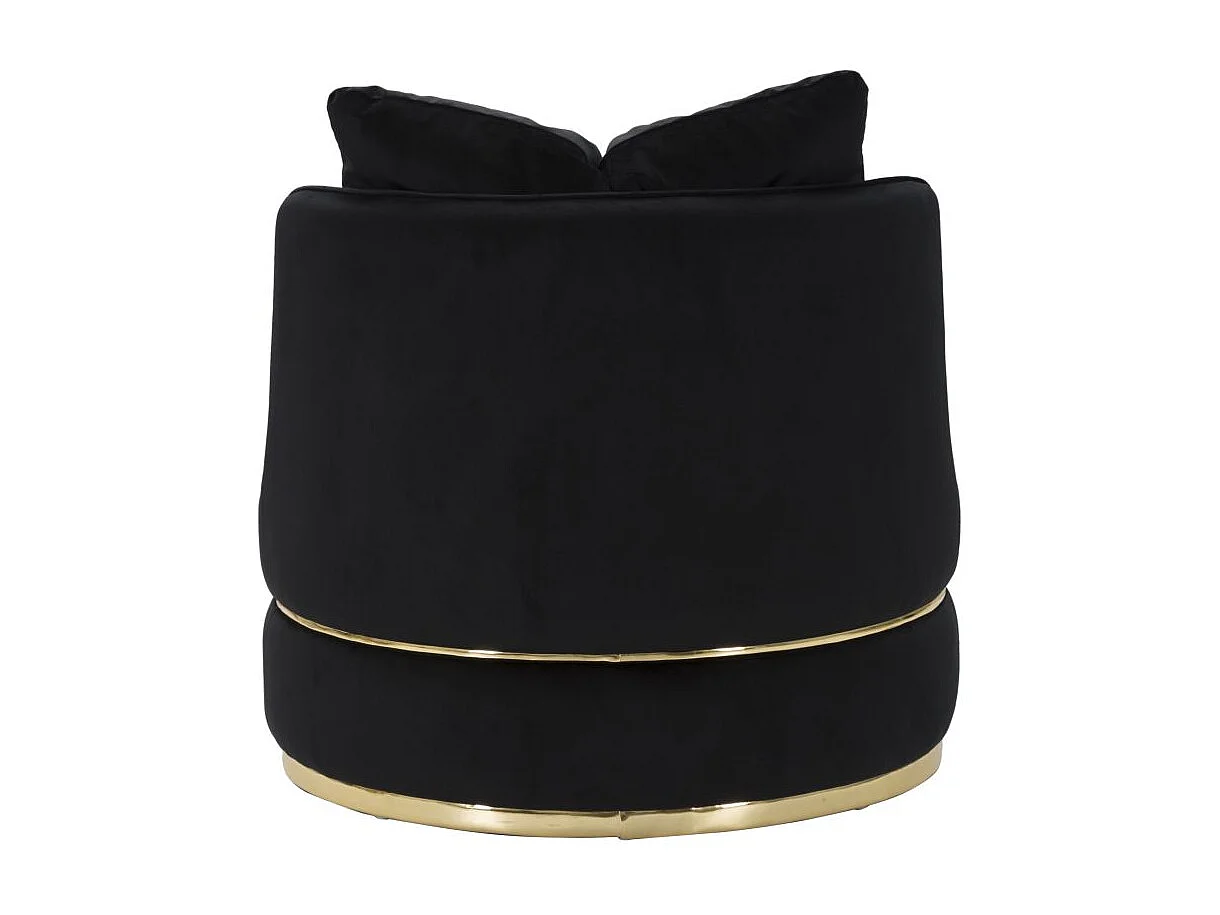 Fauteuil en Velours Design "Paris" 84cm Noir & Or