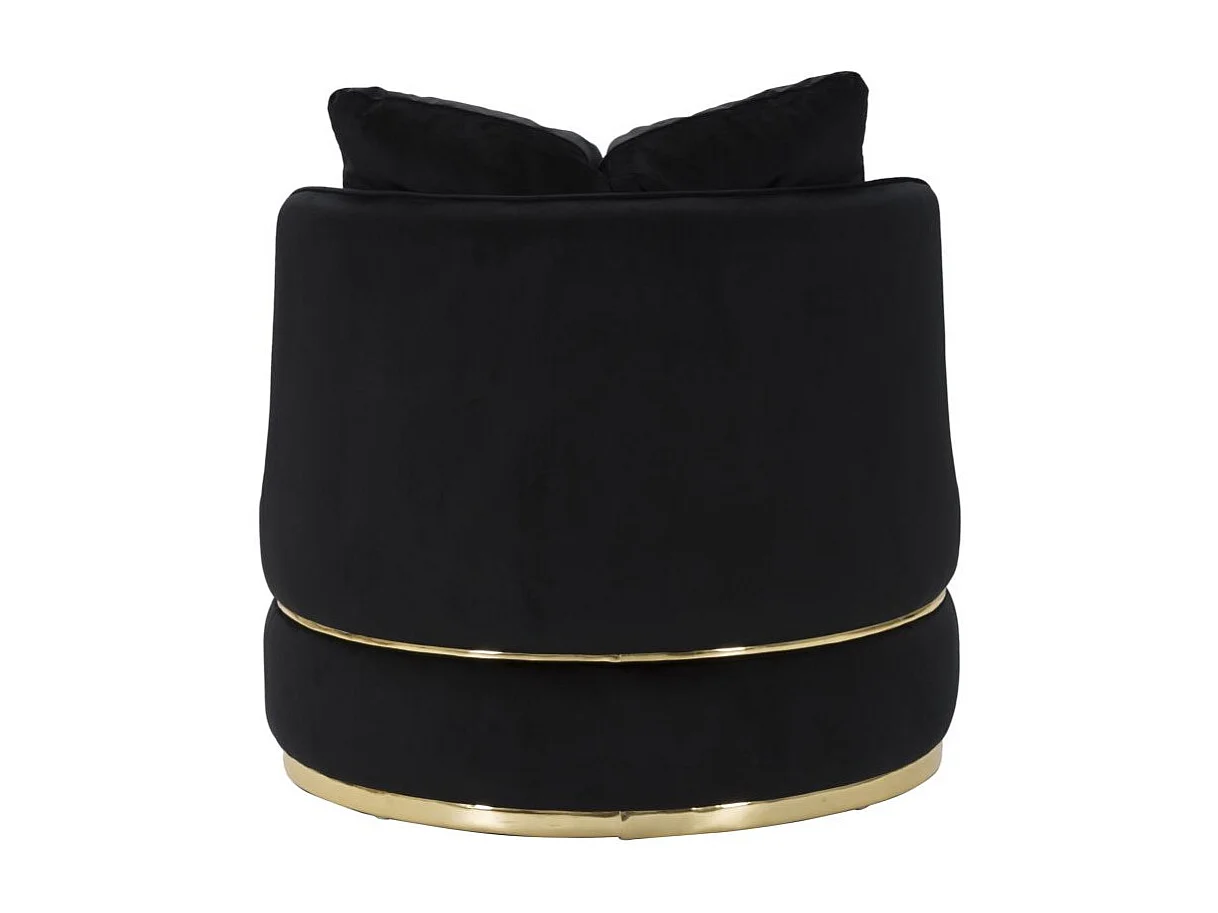 Fauteuil en Velours Design "Paris" 84cm Noir & Or