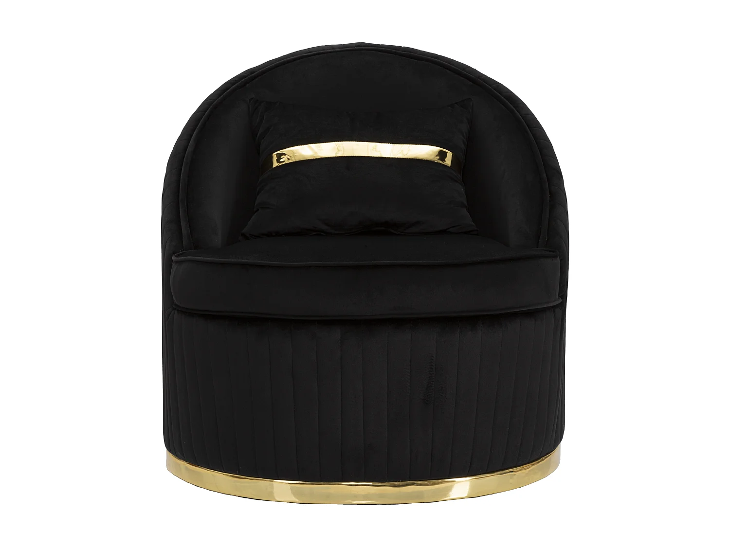 Fauteuil en tissu noir et doré Ø cm 75x80