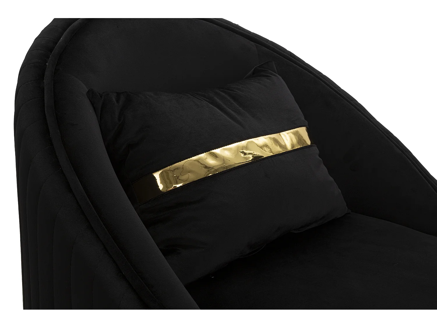 Fauteuil en tissu noir et doré Ø cm 75x80