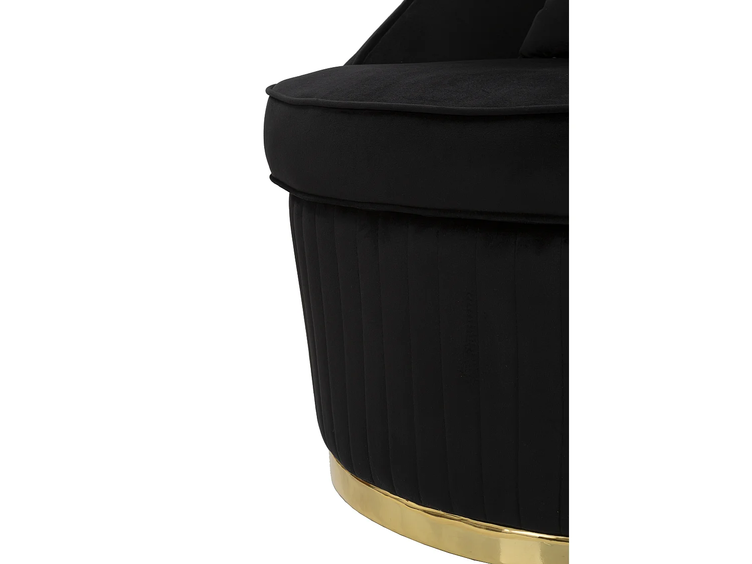 Fauteuil en tissu noir et doré Ø cm 75x80