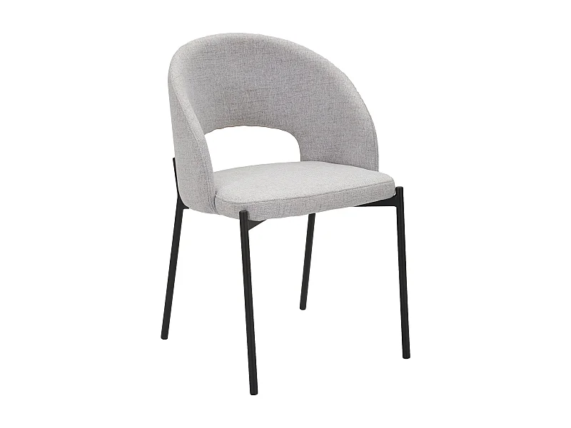 Set di 2 sedie in tessuto grigie e gambe in metallo cm 51x53x80