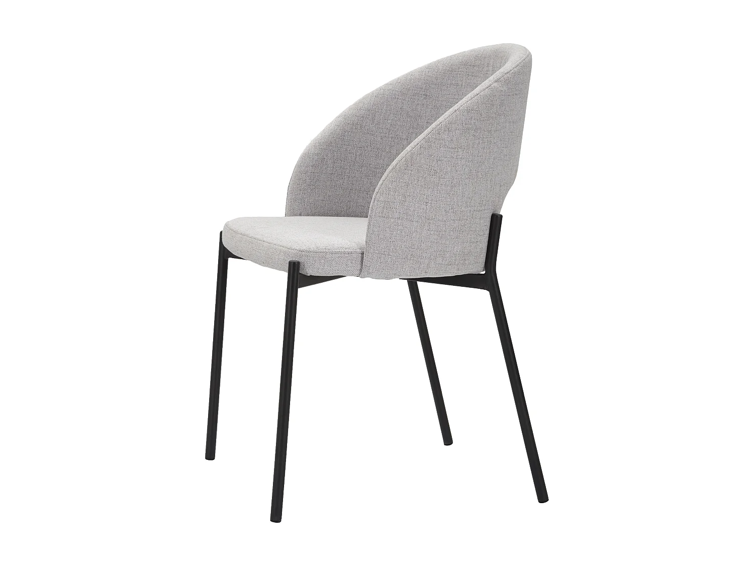 Set di 2 sedie in tessuto grigie e gambe in metallo cm 51x53x80