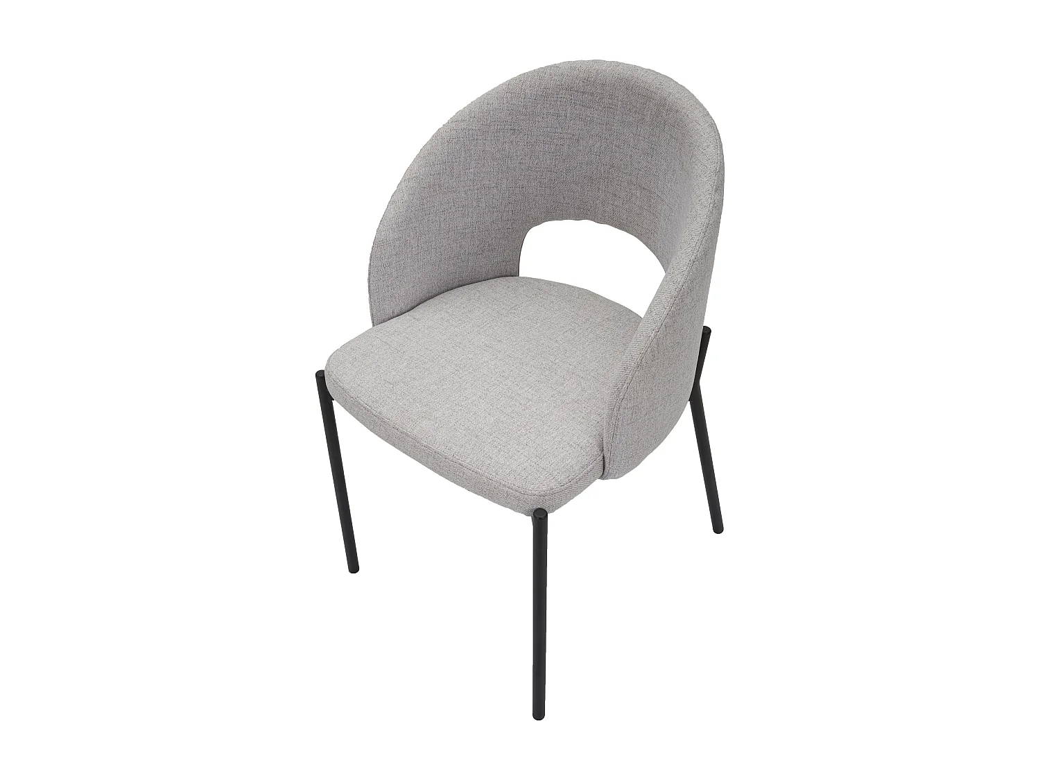 Set di 2 sedie in tessuto grigie e gambe in metallo cm 51x53x80