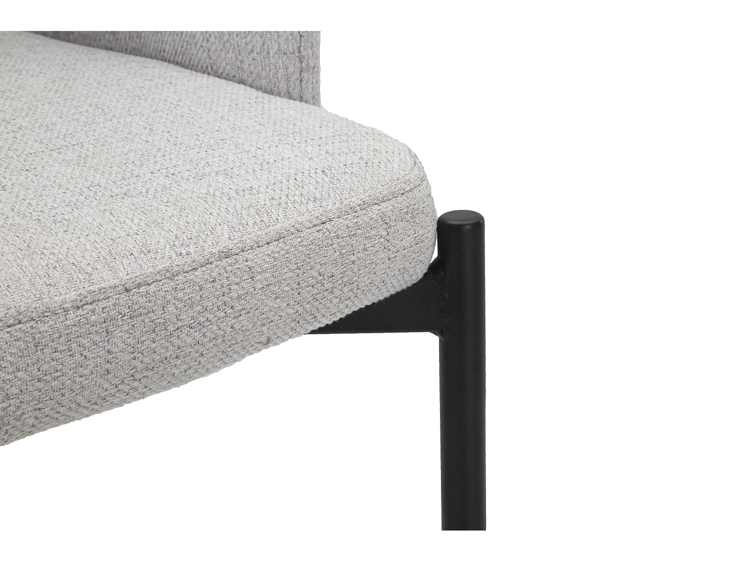 Set di 2 sedie in tessuto grigie e gambe in metallo cm 51x53x80