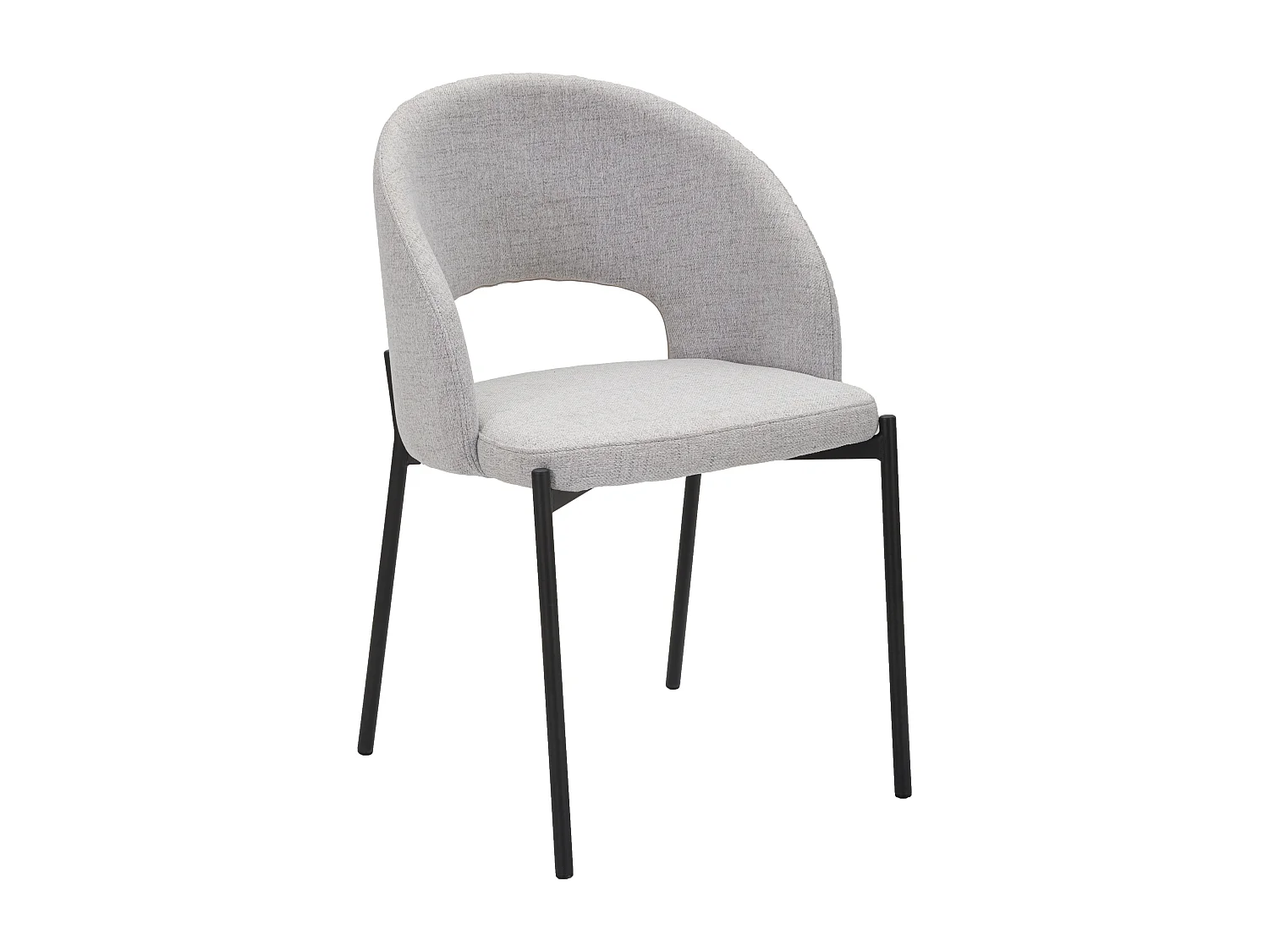 Set di 2 sedie in tessuto grigie e gambe in metallo cm 51x53x80