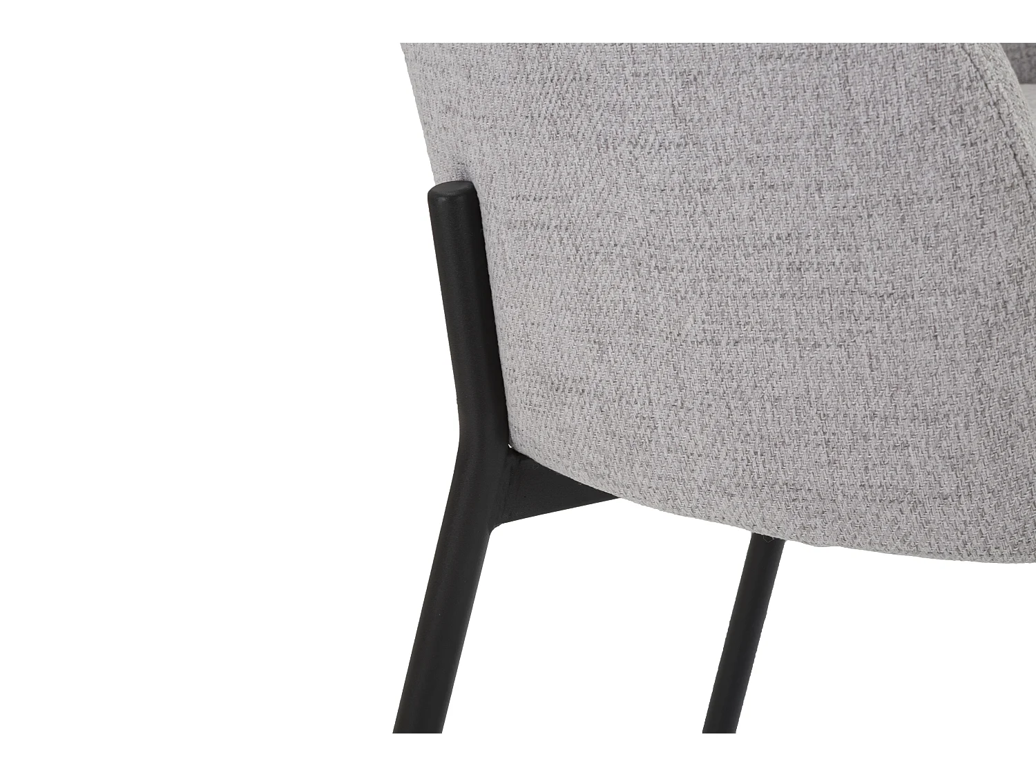 Set di 2 sedie in tessuto grigie e gambe in metallo cm 51x53x80