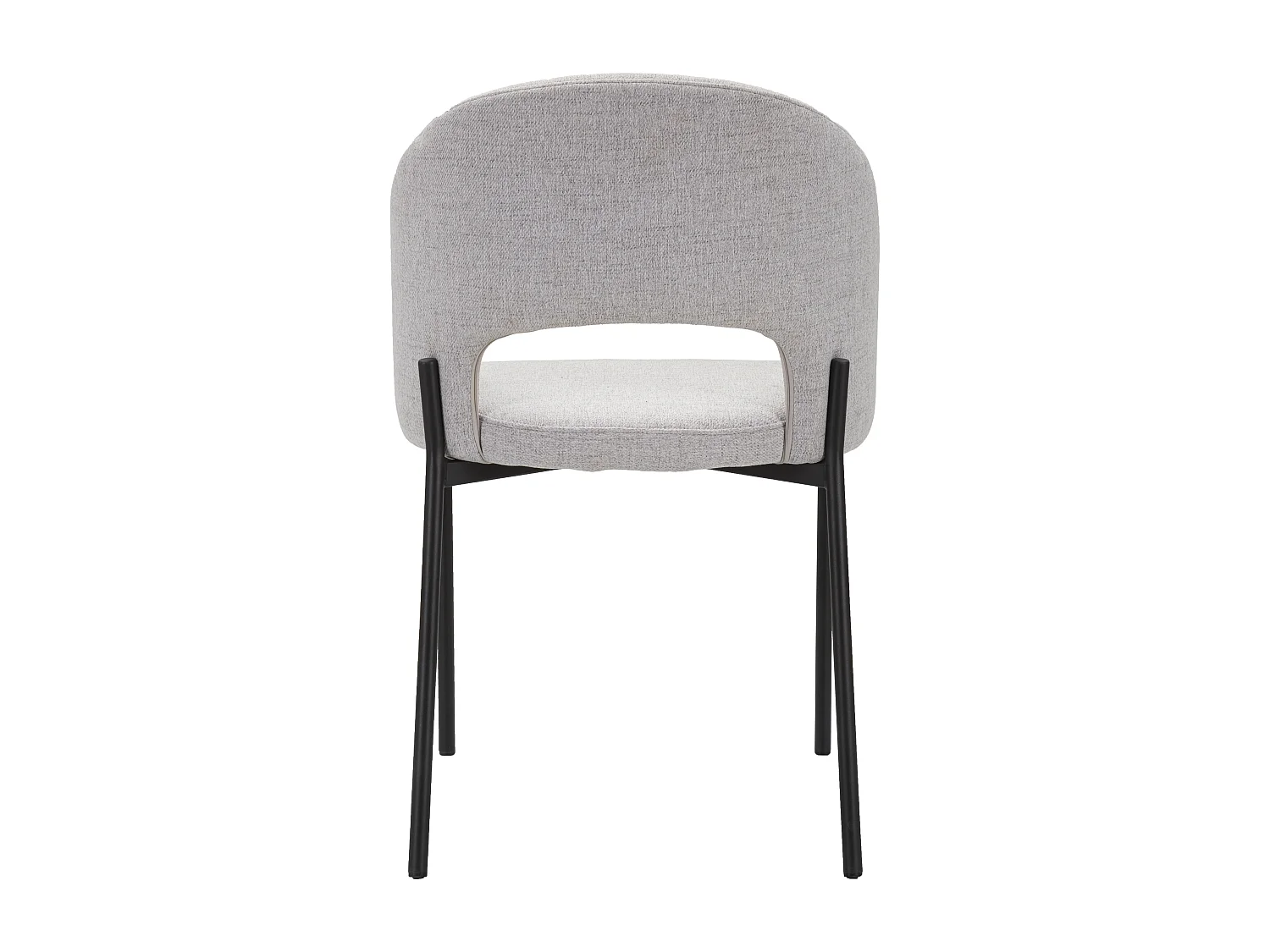 Set di 2 sedie in tessuto grigie e gambe in metallo cm 51x53x80