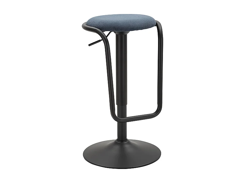 Sgabello bar in tessuto blu Ø cm 41x61