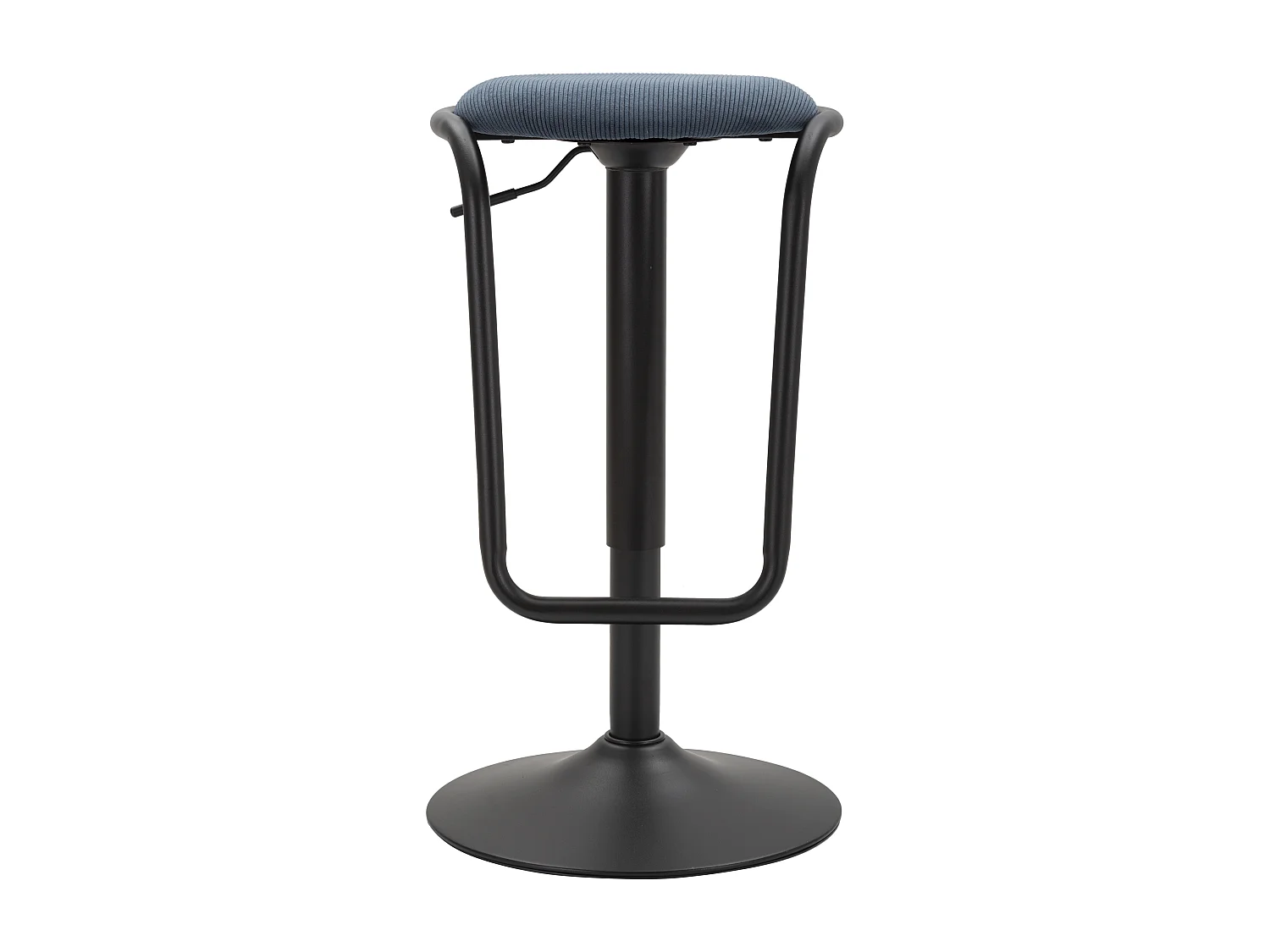 Tabouret de Bar Réglable en Tissu "Destiny" 61-83cm Noir & Bleu