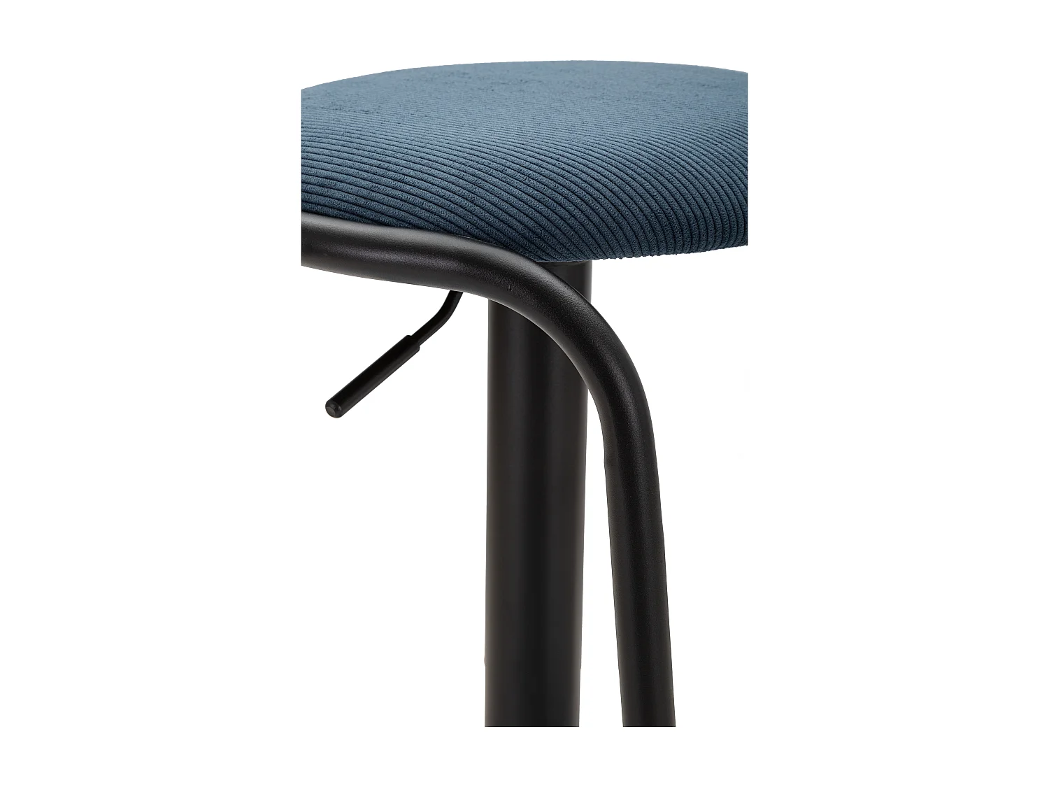 Tabouret de Bar Réglable en Tissu "Destiny" 61-83cm Noir & Bleu